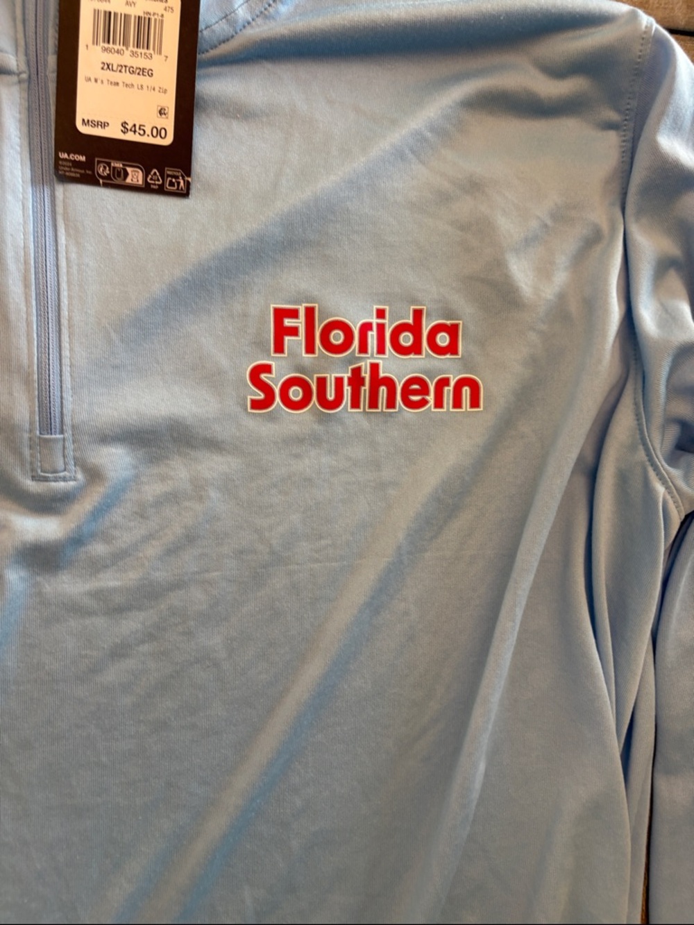 NWT Under Armour Light Blue Florida Southern Quarter-Zip XXL - Picture 2 of 6